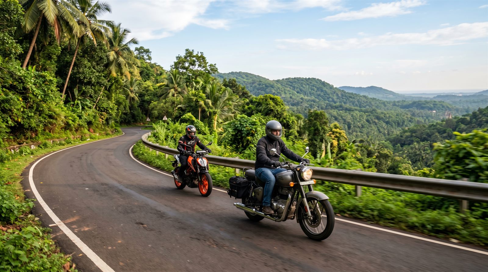 Royal Enfield and KTM motorcycles on rent in Goa, ready for delivery